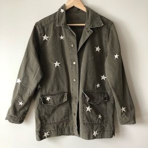 🌟Vintage star-embroidered utility jacket